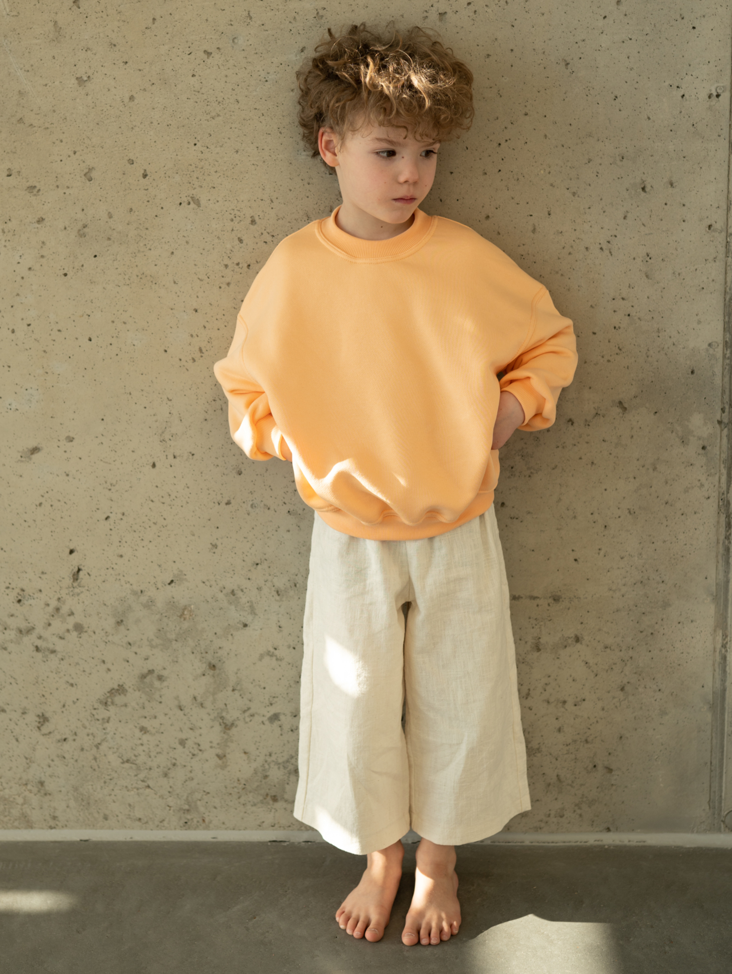 spodnie culottes lniane dla dziecka handmade