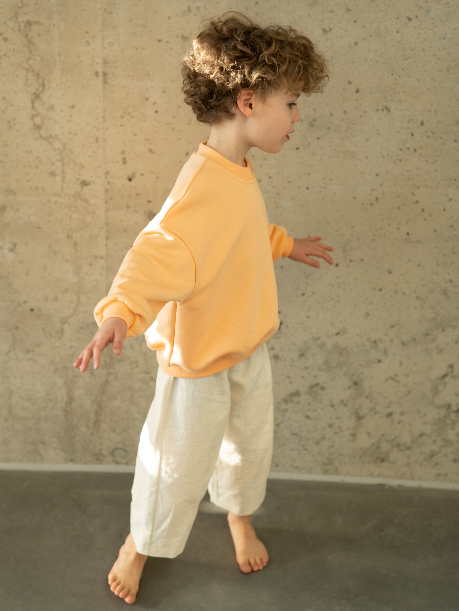 spodnie culottes lniane dla dziecka handmade