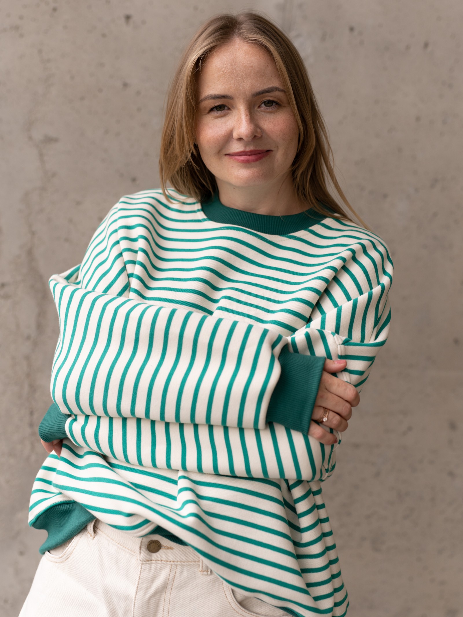 Bluza damska Casual Green w zielone paski