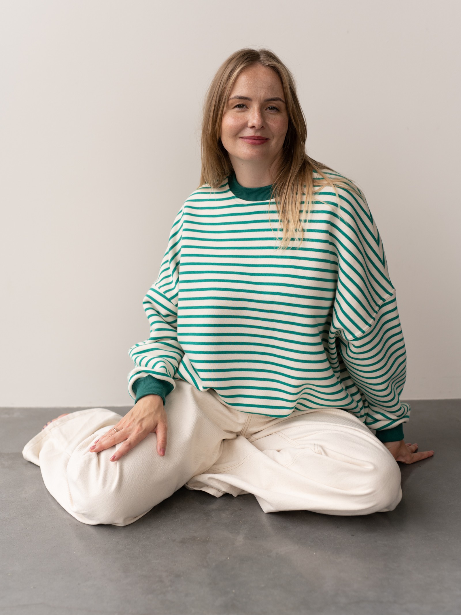 Bluza damska Casual Green w zielone paski