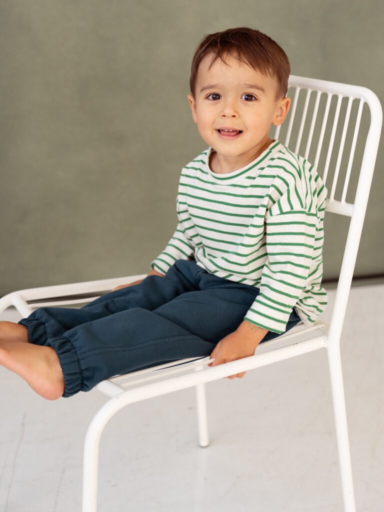 Longsleeve Green - bluza w paski dla niemowlaka i dzieci 1