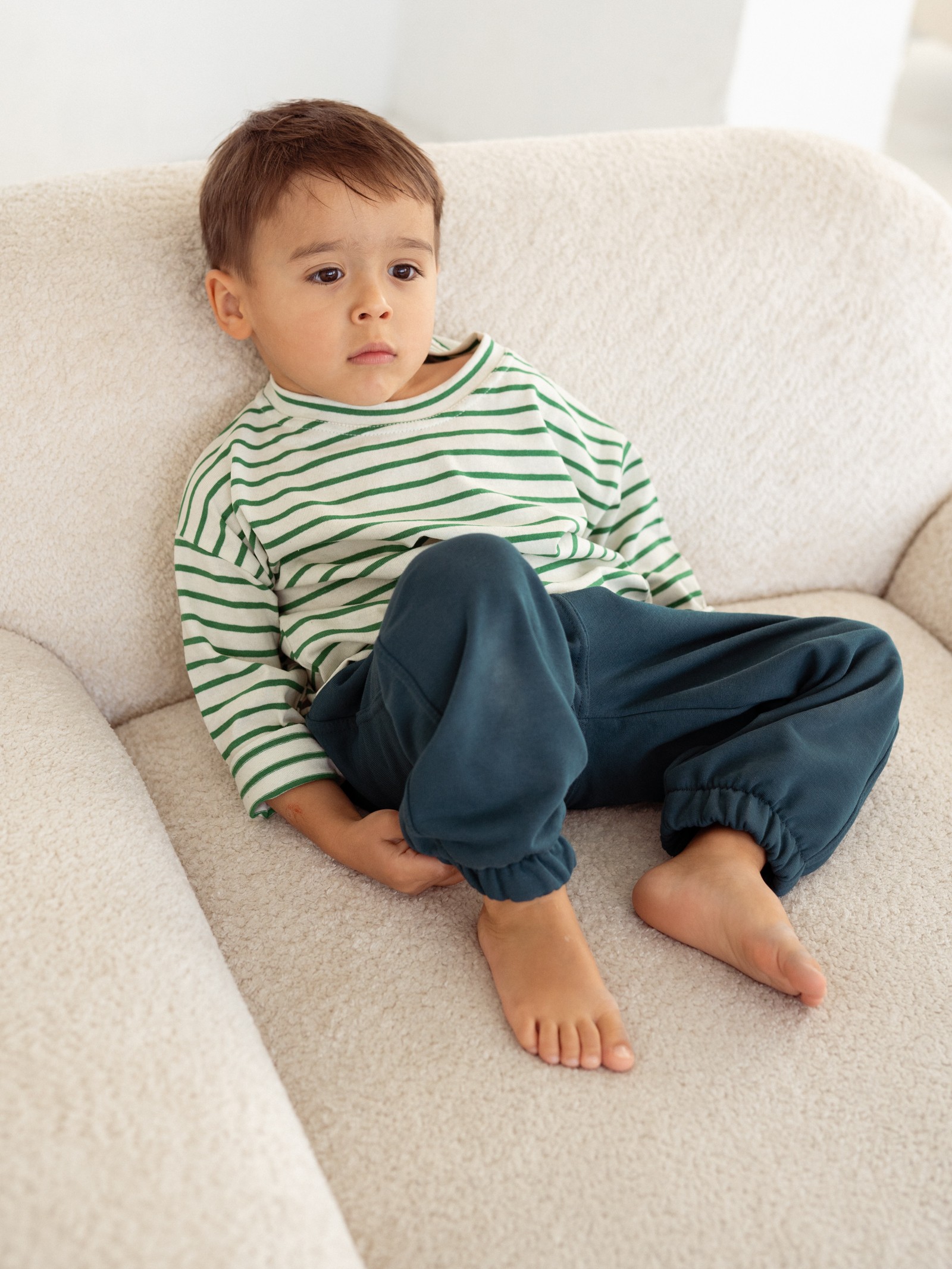 Longsleeve Green - bluza w paski dla niemowlaka i dzieci 1