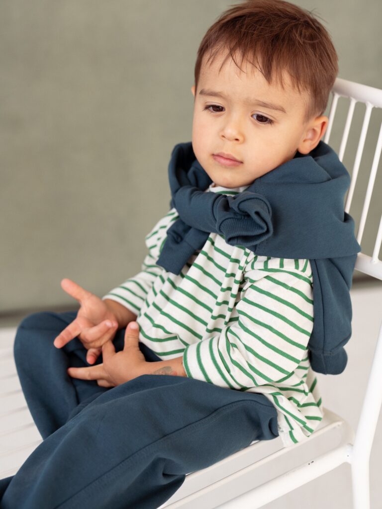 Longsleeve Green - bluza w paski dla niemowlaka i dzieci 1