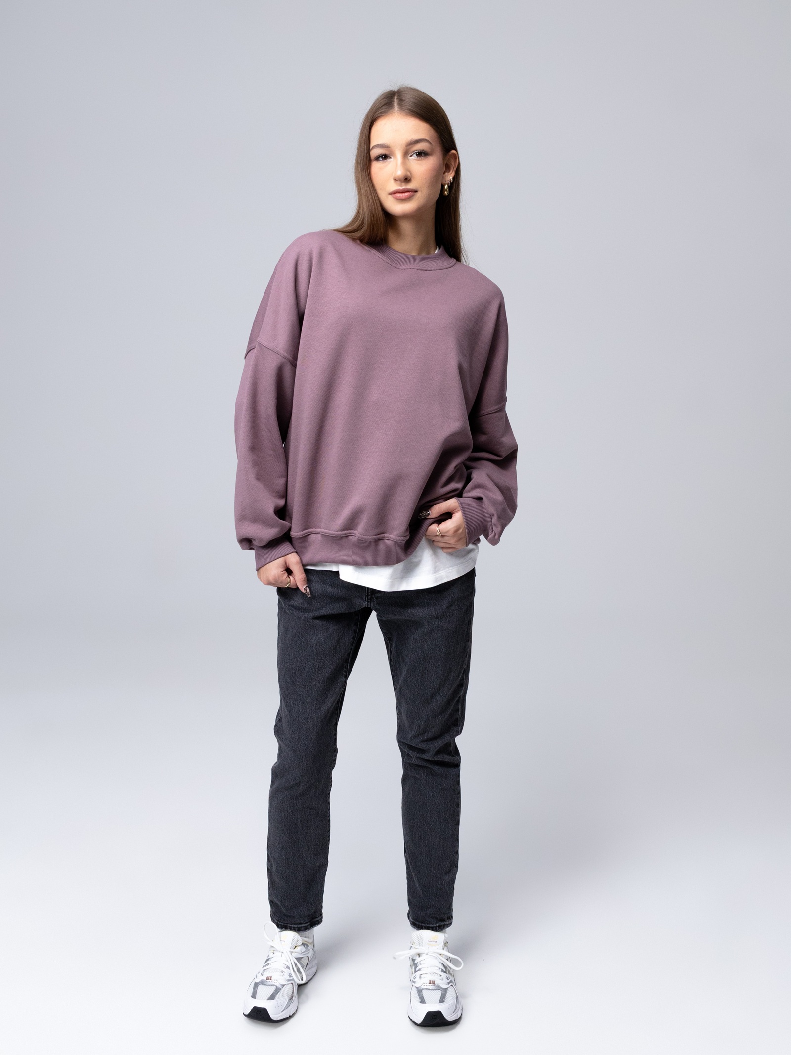 elegancka bluza oversize w kolorze sliwkowym