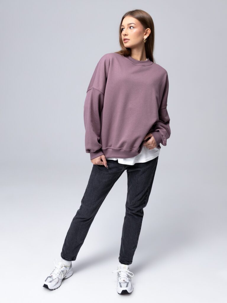 elegancka bluza oversize w kolorze sliwkowym