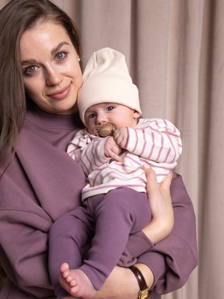 Bawełniana Koszulka Dziecięca Longlseeve Pink Stripes Mini