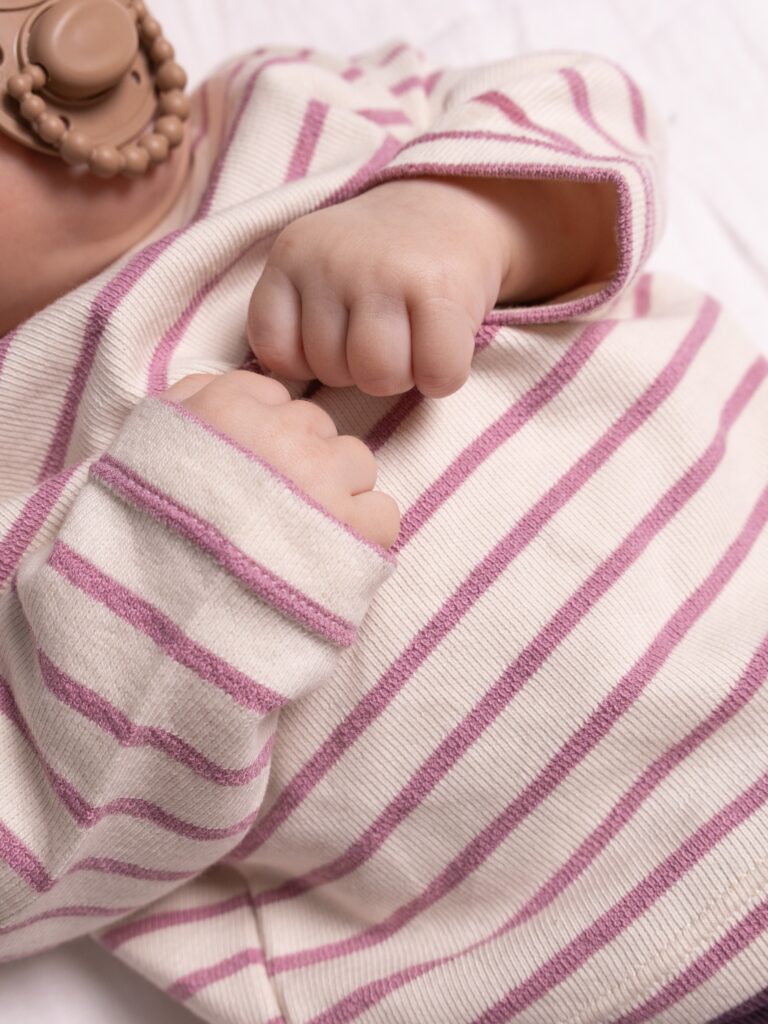 Bawełniana Koszulka Dziecięca Longlseeve Pink Stripes Mini