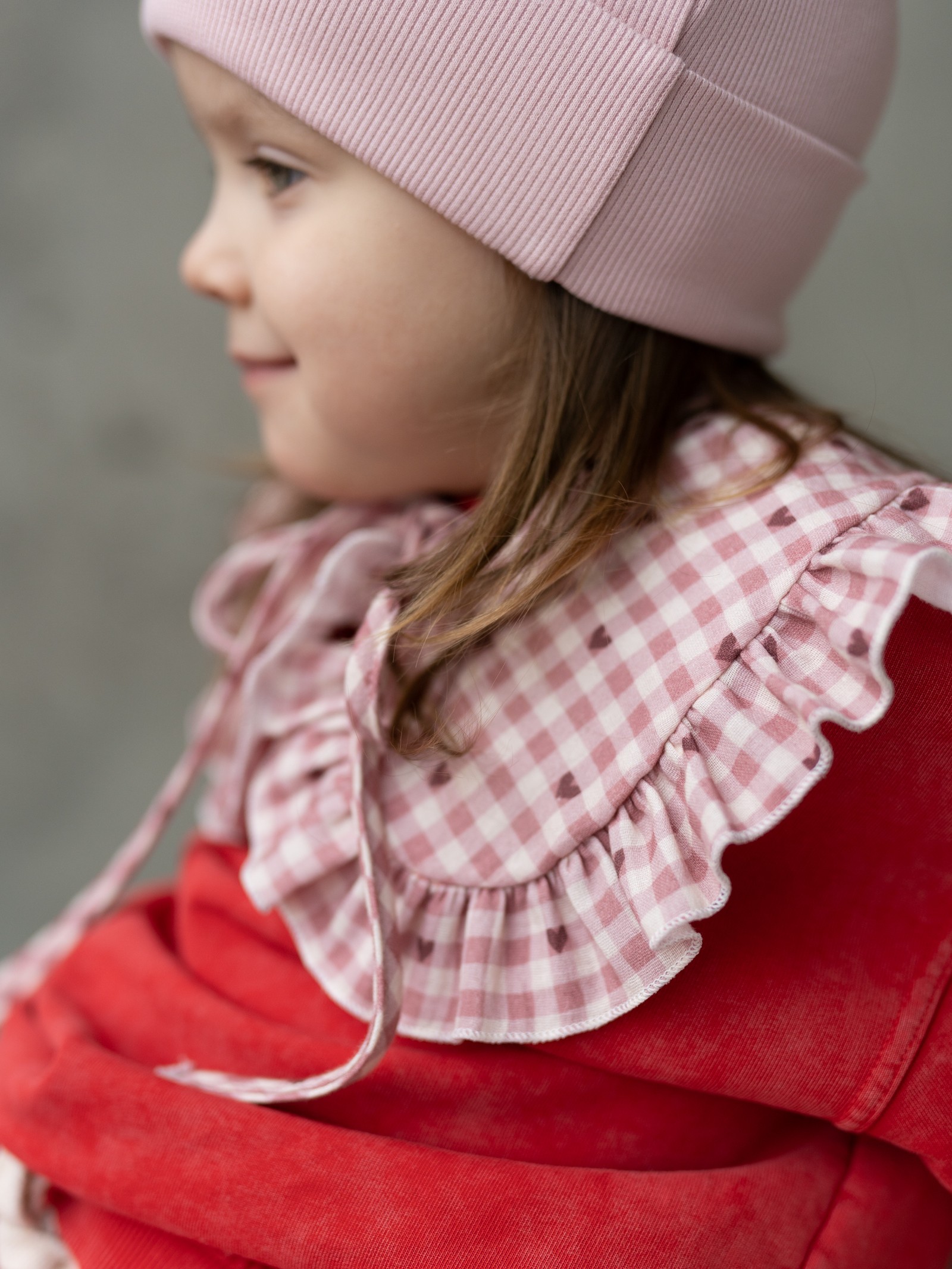 Kołnierzyk Hearts – Bawełniany Dodatek Retro z Wiązaniem - obrazek 4