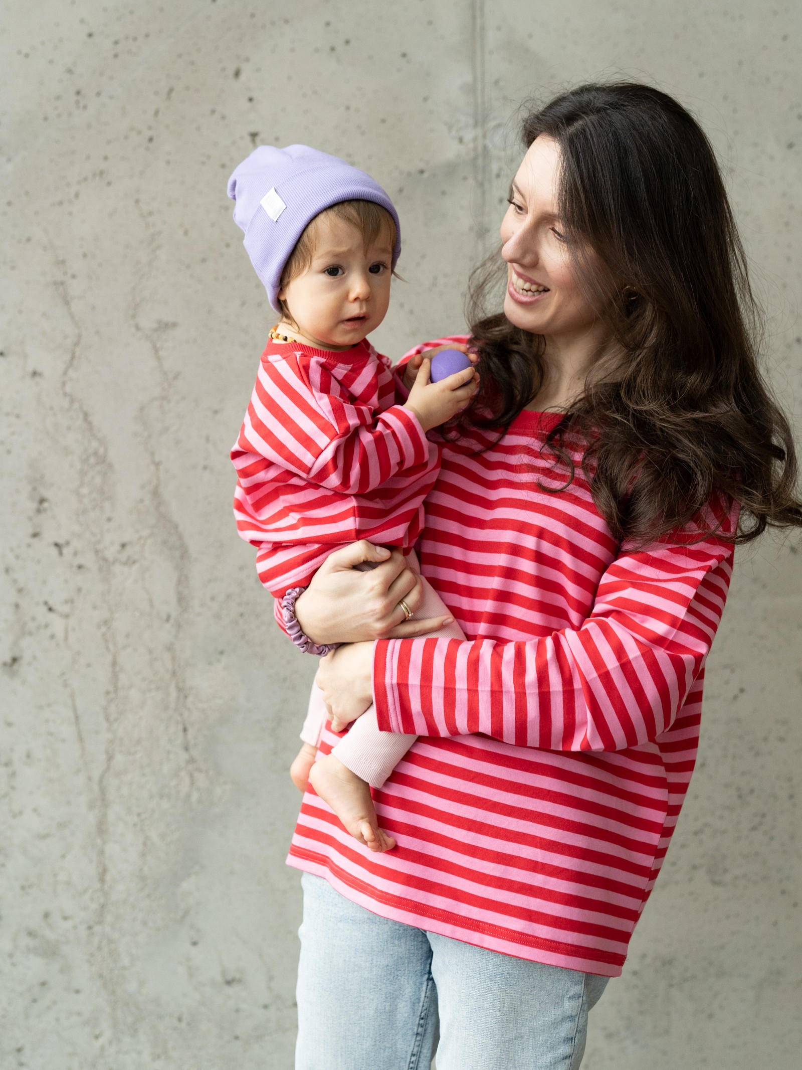 Longsleeve Damski Candy Stripe – Różowo-Czerwone Paski